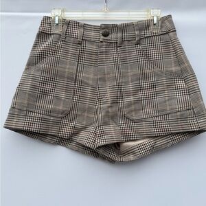 Zara Plaid High Waist Shorts Size M